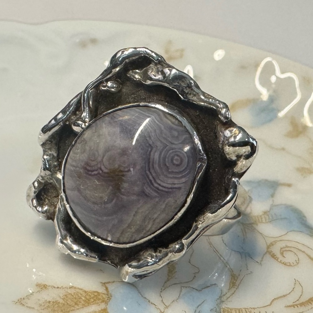 Sterling Silver Statement Ring With Lavender Agate - image 4